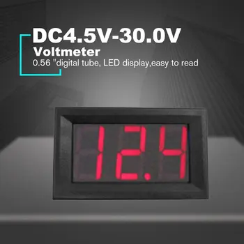 DC4.5V-30.0 V 0.56 in 2 Тел Мини Led Волтметър Цифров Дисплей Електрически Измерване на Напрежение Волта Тестер за Авто Батерията на Колата Мотоциклет