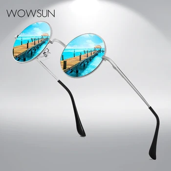 WOWSUN 2022 Модни Кръгли Слънчеви Очила в ретро стил, Мъжки И Женски Vintage Слънчеви Очила, Луксозни Малки Слънчеви Очила за Жени