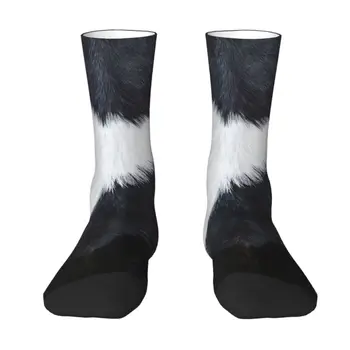 Модерен Мъжки Чорапи От Телешка Кожа, Дишащи Топли Чорапи за Екипажа с 3D Принтом, Унисекс